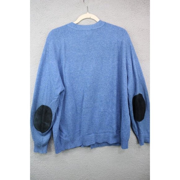 L.L.Bean Men's Button-Up Grandpa Cardigan-100% Lamb's Wool-Large-Elbow Patches - Picture 8 of 11